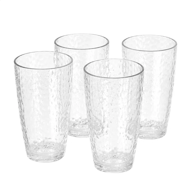 AmazonBasics Tritan 錘紋高身杯|18oz・4件組