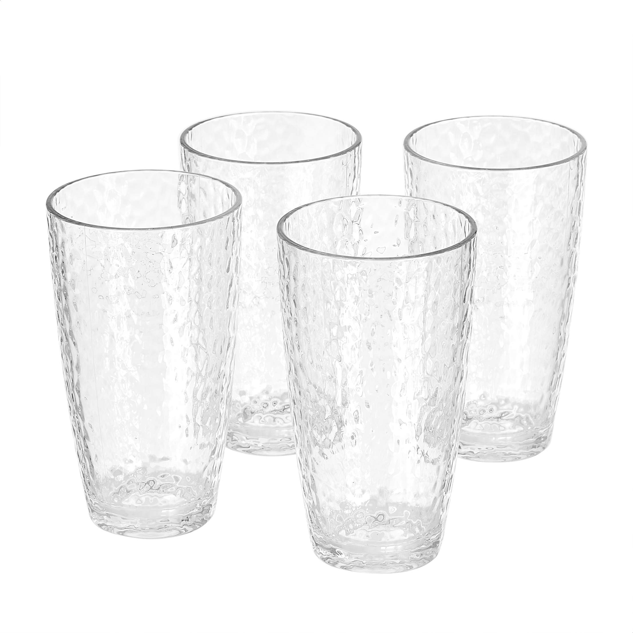 AmazonBasics Tritan 錘紋高身杯｜18oz・4件組